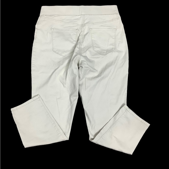 Women's Nine West 10 Medium Pull On Pants Khaki Ankle Stretch Elastic Waistband - Picture 3 of 9